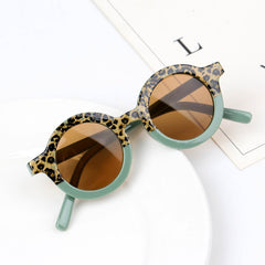 Children's Fashion Round Leopard Print Sunglasses