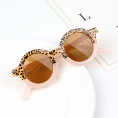 Children's Fashion Round Leopard Print Sunglasses