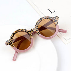 Children's Fashion Round Leopard Print Sunglasses